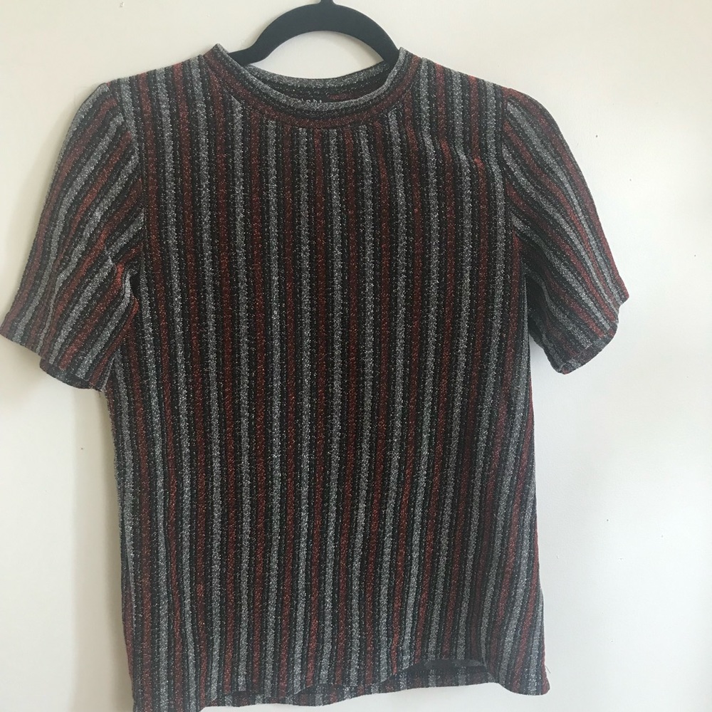 Eight Paris Irridescent Mesh/Sheer Top